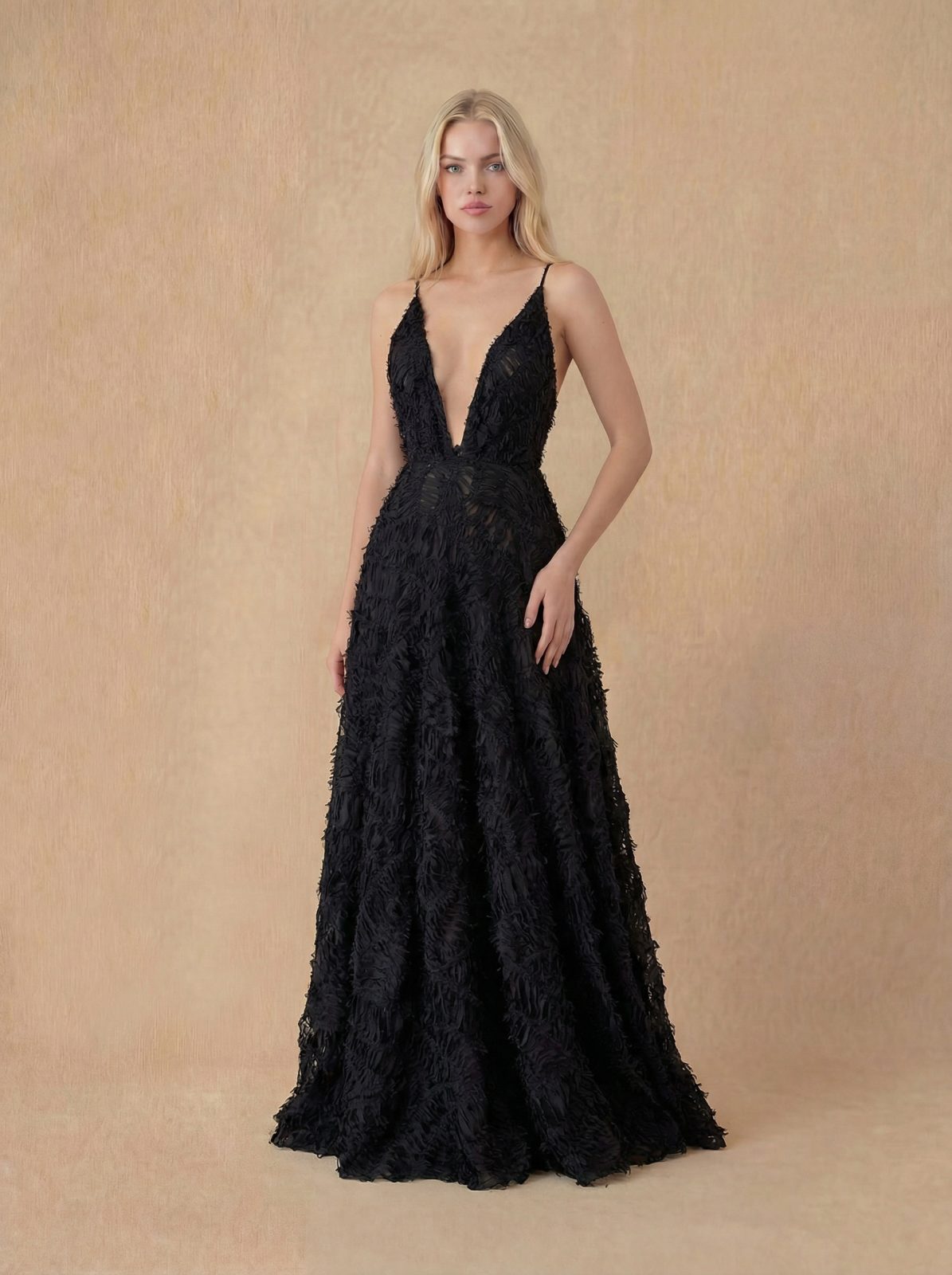 Textured Chiffon Gown